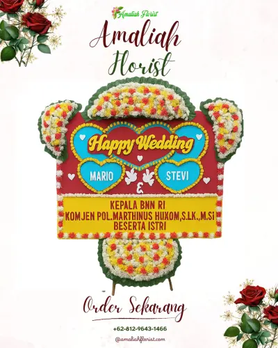 Karangan Papan Bunga Pernikahan di Wanadadi